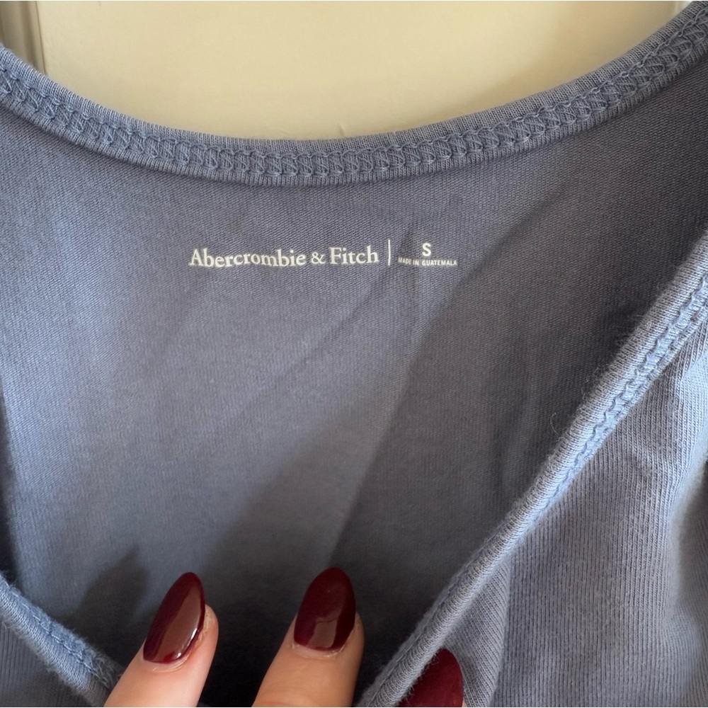 ABERCROMBIE & FITCH | Blue Cotton Sleeveless Bodysuit - Picture 2 of 6